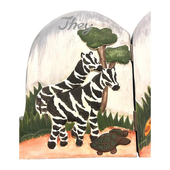 Wooden 5-Panel Tabletop Folding Noah's Ark Nursery Decor - Picture 3 of 8